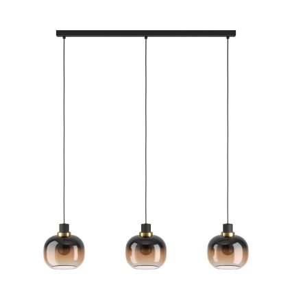 Eglo - Luster na sajli 3xE27/40W/230V smeđa