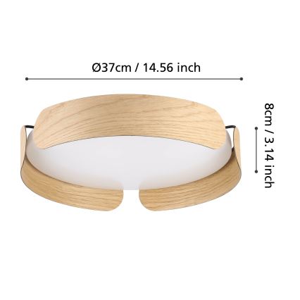 Eglo - LED stropno svjetlo LED/20W/230V Ø 37 cm bež