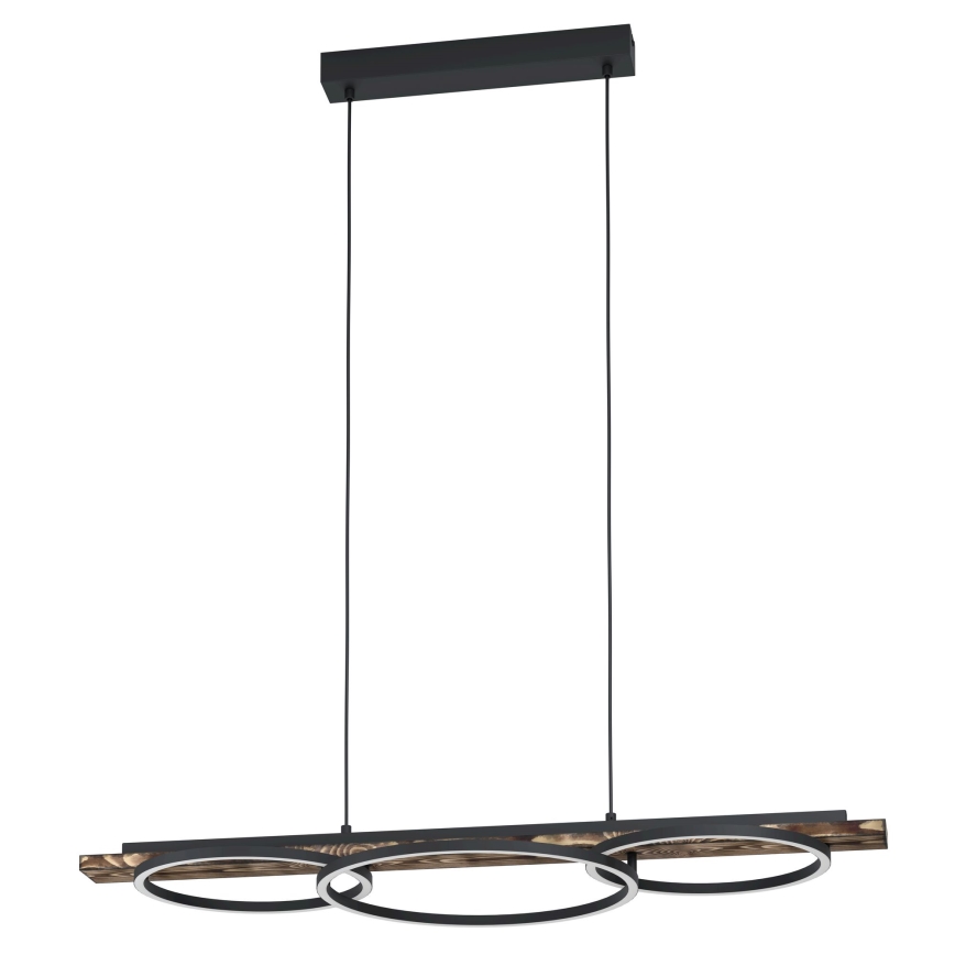 Eglo - LED Prigušivi luster na sajli 2xLED/12,5W/230V+1xLED/15,5W 3000K smeđa/crna
