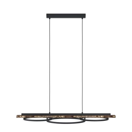 Eglo - LED Prigušivi luster na sajli 2xLED/12,5W/230V+1xLED/15,5W 3000K smeđa/crna