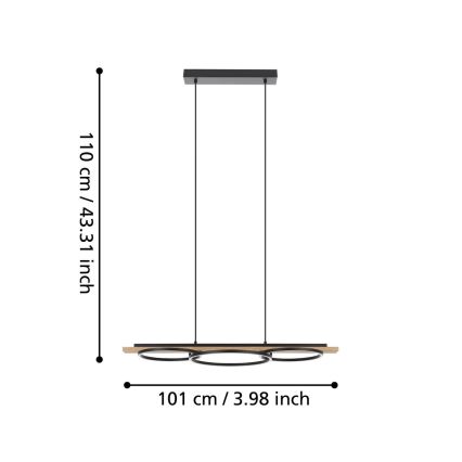 Eglo - LED Prigušivi luster na sajli LED/40,5W/230V