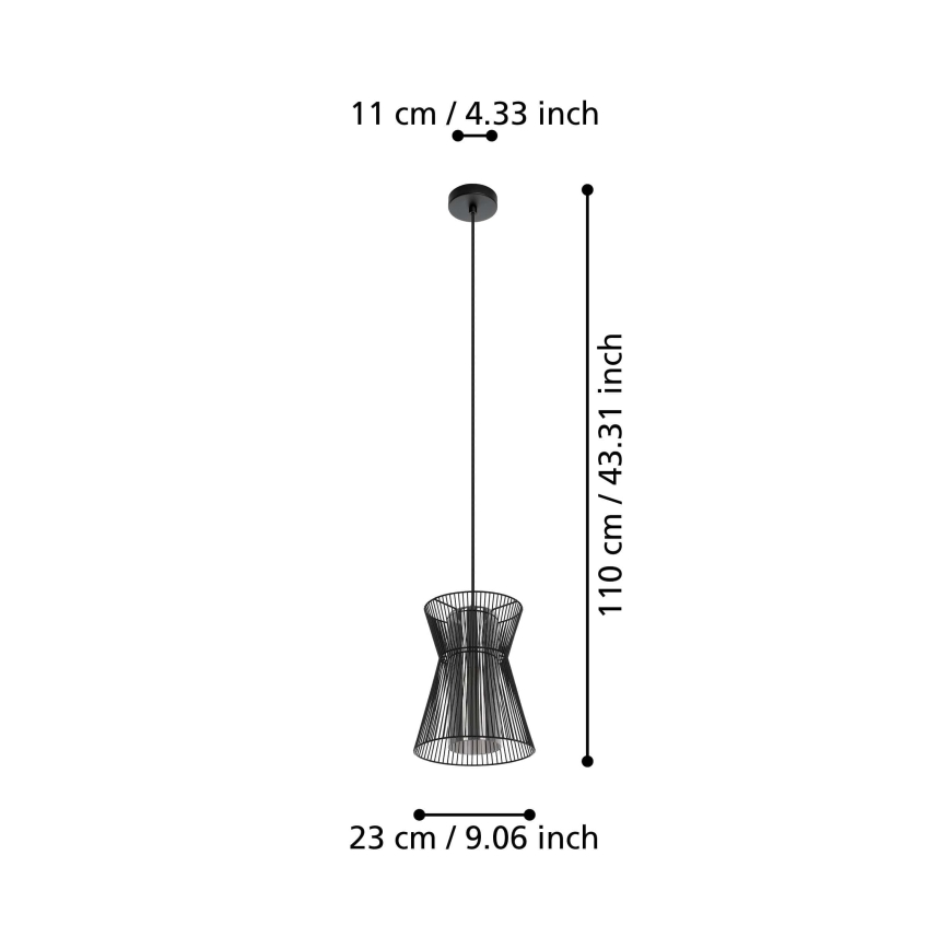 Eglo - Luster na sajli 1xE27/40W/230V crna