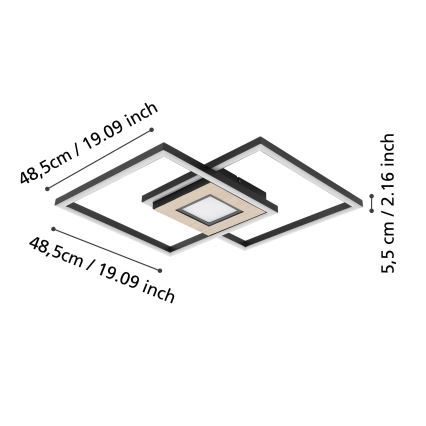 Eglo - LED Prigušiva stropna svjetiljka LED/38,2W/230V + daljinski upravljač