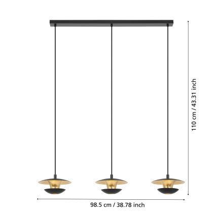 Eglo - LED luster na sajli 3xGU10/4,5W/230V