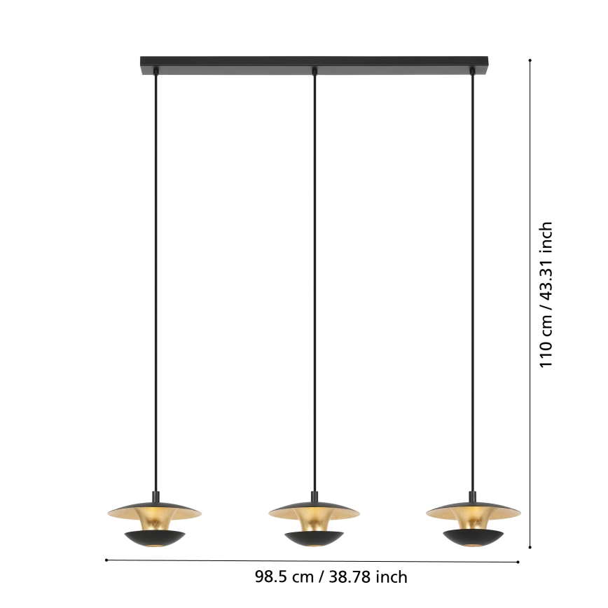 Eglo - LED luster na sajli 3xGU10/4,5W/230V