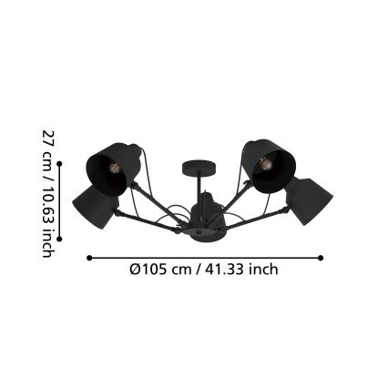 Eglo - Nadgradni luster 5xE27/40W/230V