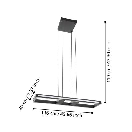 Eglo - LED prigušivački luster na užetu LED/21W/230V 2700-6500K
