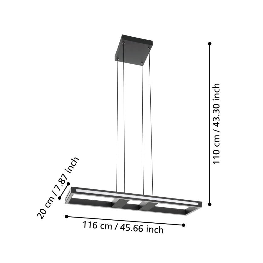 Eglo - LED prigušivački luster na užetu LED/21W/230V 2700-6500K