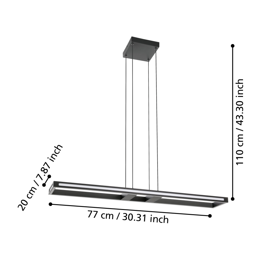 Eglo - LED prigušivački luster na užetu LED/33W/230V 2700-6500K