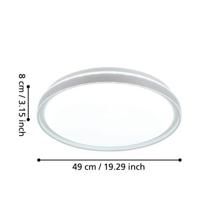 Eglo - LED Prigušiva stropna svjetiljka LED/40W/230V 3000-6500K+ daljinski upravljač
