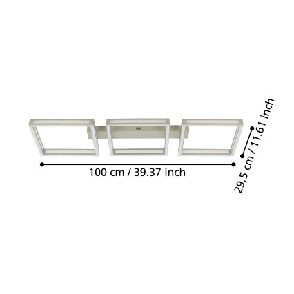 Eglo - LED Stropna svjetiljka 3xLED/11,2W/230V mat krom