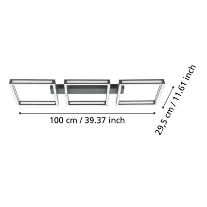 Eglo - LED Stropna svjetiljka 3xLED/11,2W/230V crna