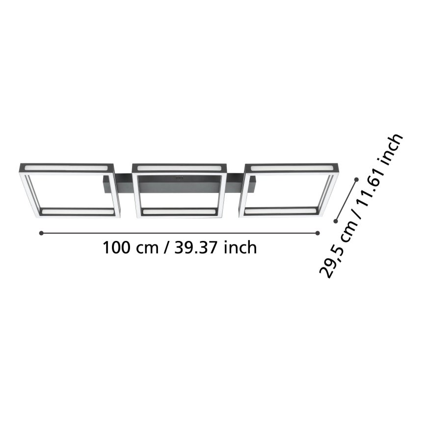 Eglo - LED Stropna svjetiljka 3xLED/11,2W/230V crna