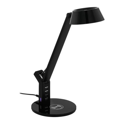 Eglo 99832 - LED stolna lampa s dodirnim prigušivačem i bežičnim punjenjem BANDERALO LED/4,8W/230V crna