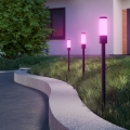 Eglo - KOMPLET 3x LED RGB vanjska svjetiljka LED/1W/230V IP44 crna + daljinski upravljač