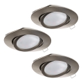 Eglo - Komplet 3x LED ugradna svjetiljka TEDO 1xGU10-LED/5W/230V