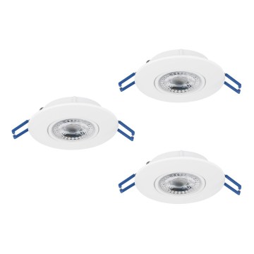 Eglo - Komplet 3x LED ugradnih stropnih svjetiljki LED/4,9W/230V 2700/4000/6500K Ø 9 cm bijela