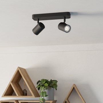 Eglo - Kupaonsko reflektorsko svjetlo 2xGU10/5W/230V IP44 crno