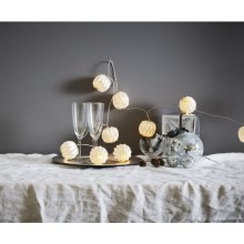 Eglo - LED Božićne lampice 10xLED/2,75m bijela/srebrna