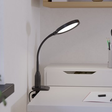 Eglo - LED fleksibilna lampa s kopčom s mogućnošću prigušivanja LED/5,5W/230V 2700/4000/6500K crna