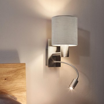 Eglo - LED Fleksibilna svjetiljka 1xE27/40W+LED/3,8W taupe