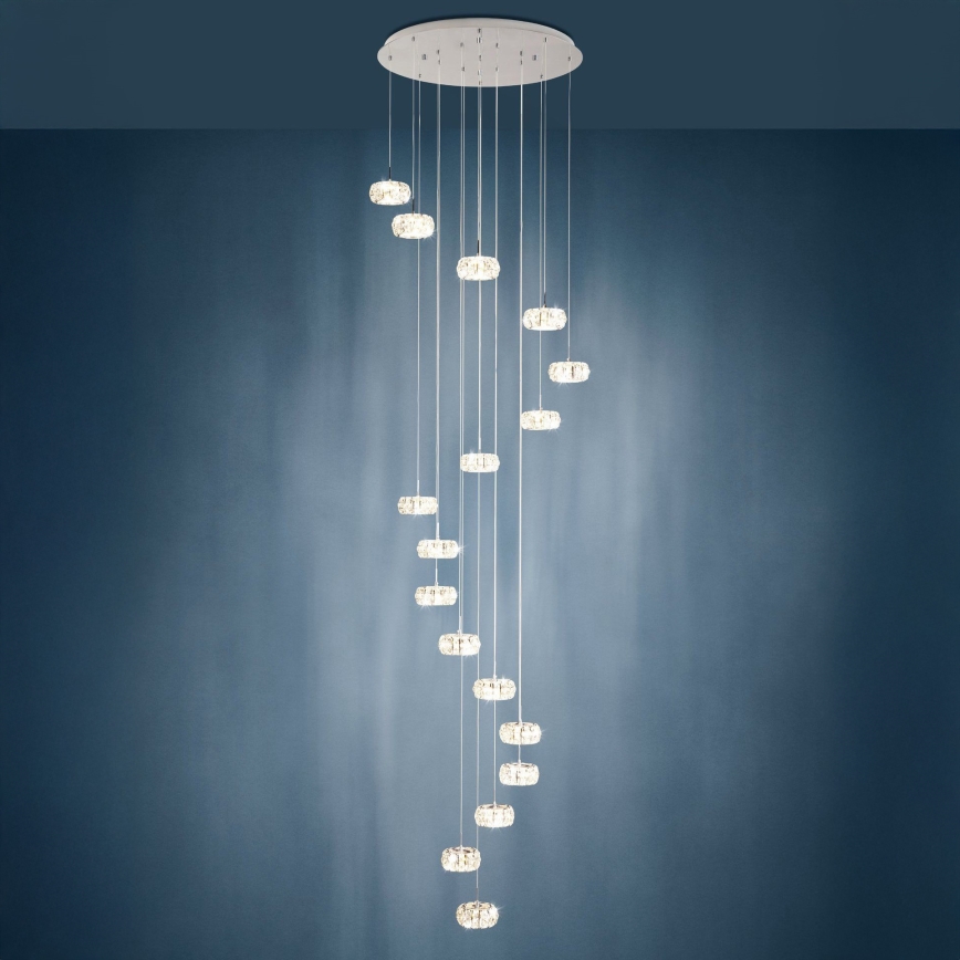 Eglo - LED Kristalni prigušivi luster na sajli 17xLED/4,5W/230V