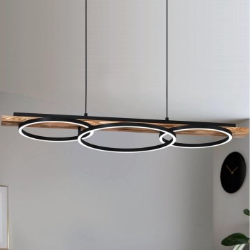Eglo - LED luster na kabelu s mogućnošću prigušivanja 2xLED/12,5W/230V+LED/15,5W 3000K smeđa/crna