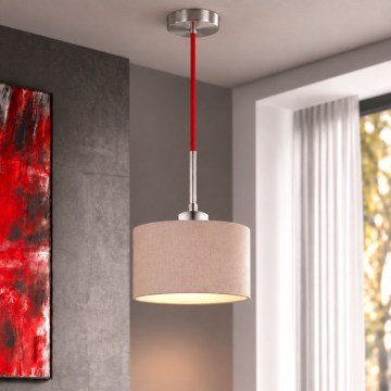Eglo - LED luster na kabelu TUNJA 1xE27/60W/230V Ø 20 cm bež/crvena
