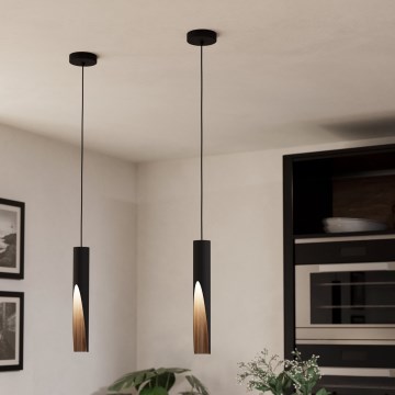 Eglo - LED Luster na sajli 1xGU10/4,5W/230V 3000K crna/smeđa