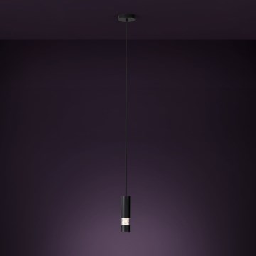 Eglo - LED Luster na sajli 1xGU10/4,6W/230V crna
