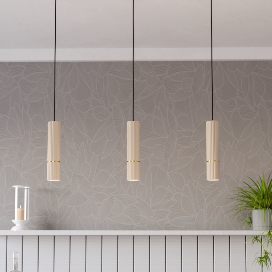 Eglo - LED Luster na sajli 3xGU10/5W/230V 3000K bež