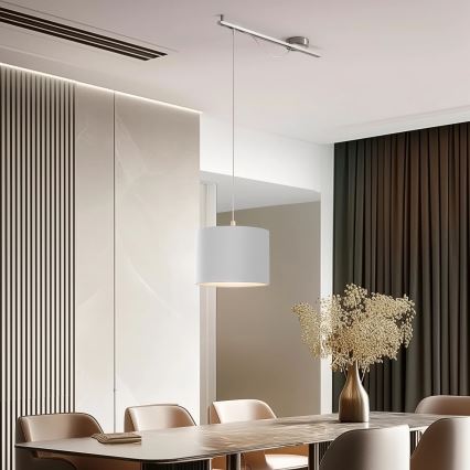 Eglo - LED  Luster na sajli CALCENA 1xE27/60W/230V mat krom/bijela