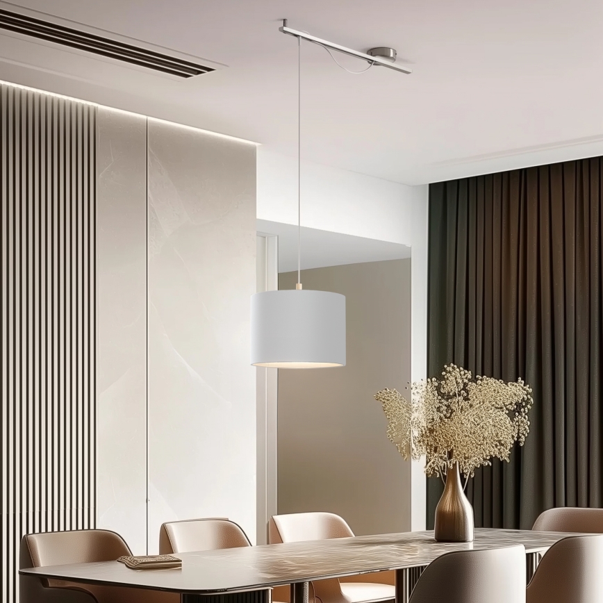 Eglo - LED  Luster na sajli CALCENA 1xE27/60W/230V mat krom/bijela