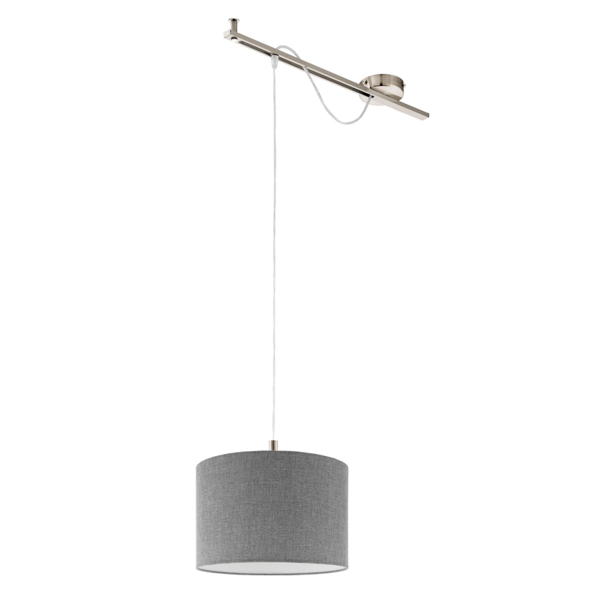 Eglo - LED  Luster na sajli CALCENA 1xE27/60W/230V krom/siva