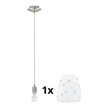 Eglo - LED Luster na sajli MY CHOICE 1xE14/4W/230V  mat krom/bijela