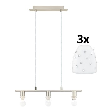 Eglo - LED Luster na sajli MY CHOICE 3xE14/4W/230V mat krom/bijela