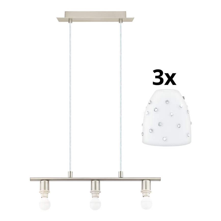 Eglo - LED Luster na sajli MY CHOICE 3xE14/4W/230V mat krom/bijela