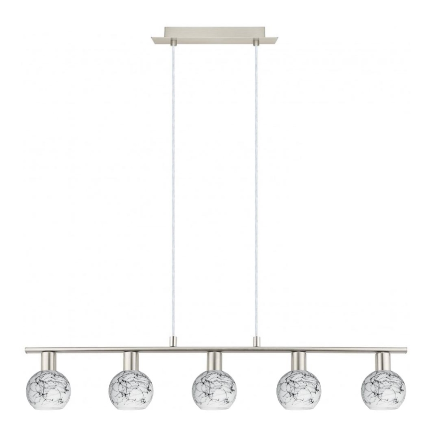 Eglo - LED Luster na sajli MY CHOICE 5xE14/4W/230V mat krom/bijela/crna