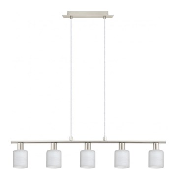Eglo - LED Luster na sajli MY CHOICE 5xE14/4W/230V mat krom/bijela
