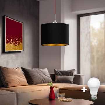 Eglo - LED  Luster na sajli TUNJA 1xE27/60W/230V crna