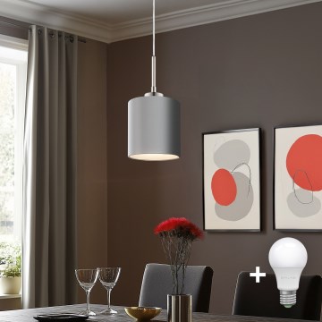 Eglo - LED Luster na sajli TUNJA 1xE27/60W/230V siva