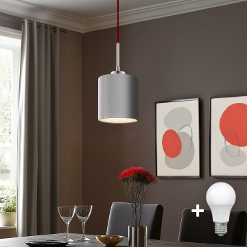 Eglo - LED  Luster na sajli TUNJA 1xE27/60W/230V siva