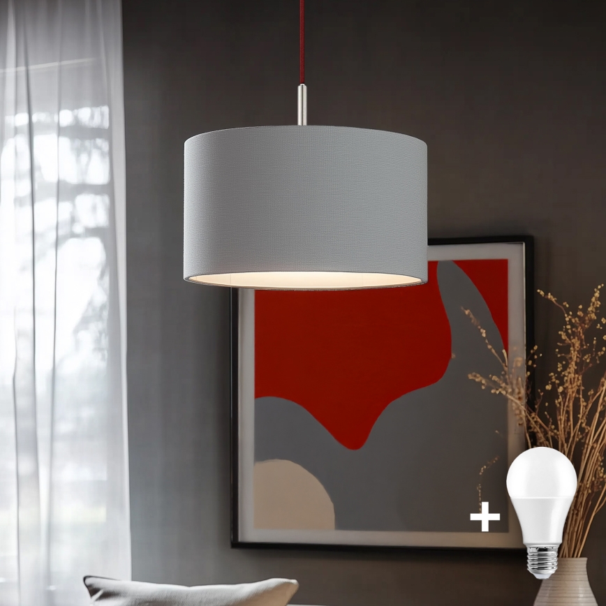 Eglo - LED  Luster na sajli TUNJA 1xE27/60W/230V siva