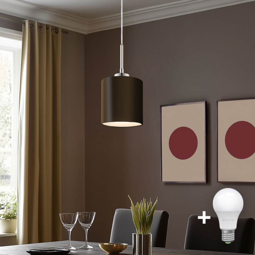 Eglo - LED Luster na sajli TUNJA 1xE27/60W/230V smeđa