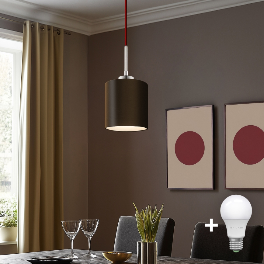 Eglo - LED  Luster na sajli TUNJA 1xE27/60W/230V smeđa
