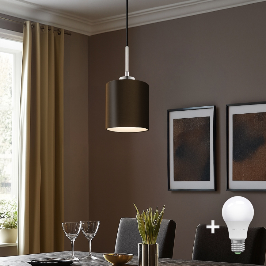 Eglo - LED  Luster na sajli TUNJA 1xE27/60W/230V smeđa