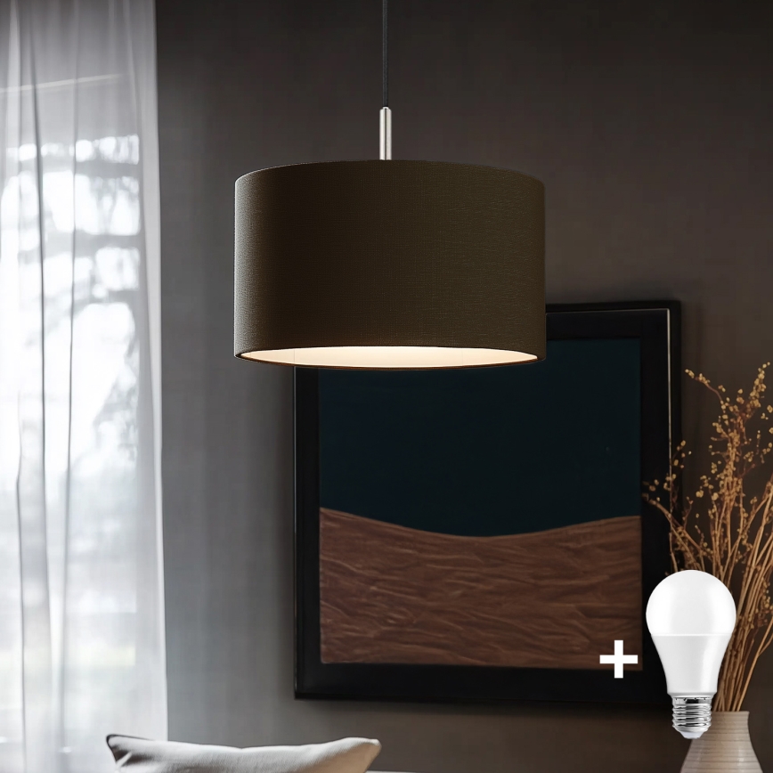 Eglo - LED  Luster na sajli TUNJA 1xE27/60W/230V smeđa