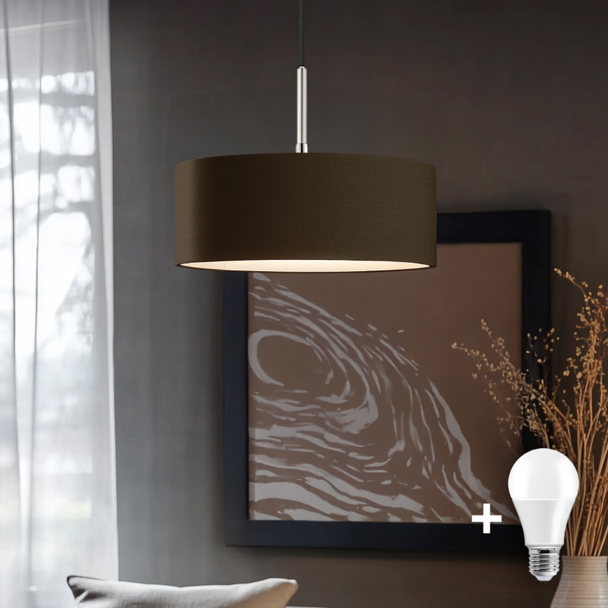 Eglo - LED  Luster na sajli TUNJA 1xE27/60W/230V smeđa