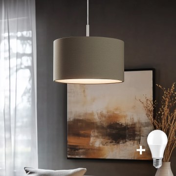 Eglo - LED Luster na sajli TUNJA 1xE27/60W/230V taupe