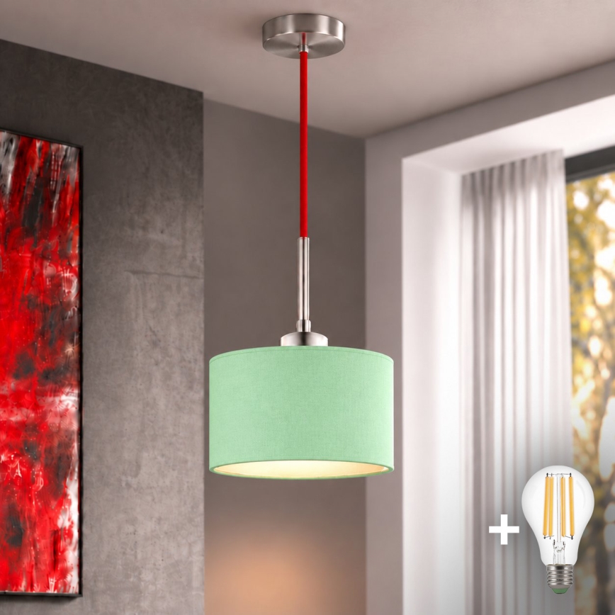 Eglo - LED luster na sajli TUNJA 1xE27/60W/230V Ø 20 cm zelena/crvena